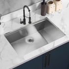 FOOK SINK Handmade Underment 304 Stainless Steel Signle Bowl Kitchen Sink with Ledge