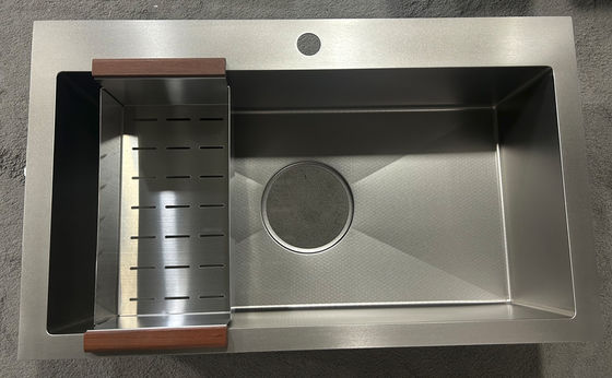 Popular Korean Style Sink 860x520mm Embossed Kitchen Sinks with 185mm Drain Hole Honeycomb Nano Sink Scratch Resistant Ss304 Stainless Steel Sink for Apartment Flat