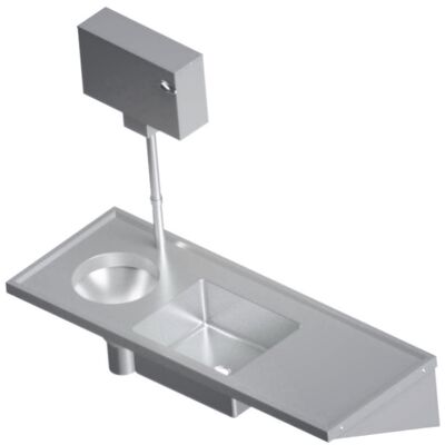 Custom Sluice Hopper Sink for Hospital Clinic Lab Lavamanos Quirurgico Acero 316 Wall Mount Scrub Sink 304 Stainless Steel Workstation Hand Wash Basins 1600x560mm