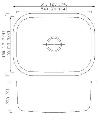 Durable Single Bowl Kitchen Sink With Easy Cleaning 15 Mm Radius Curved Corners