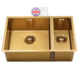 Nano PVD Gold Undermount Stainless Steel Kitchen Sink Without Faucet