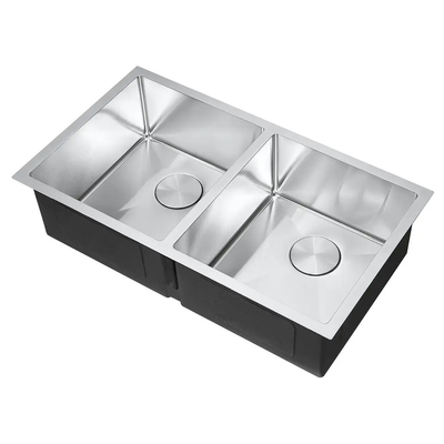 De alta qualidade sob o dobro retangular da montagem rolam as bancas da cozinha de aço inoxidável dos dissipadores