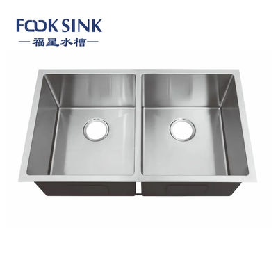 Venda Quente de aço inoxidável 50/50 Fabricante de lavatórios de cozinha de tigela dupla Estados Unidos Standard Counter Sink Basin Lavabo De Cuisine