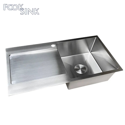 A invenção a mais atrasada acima 304 de aço inoxidável contrários da banca da cozinha dobro da bacia com escorredor de pratos
