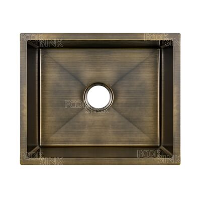 Nordic Simple SUS304 Lavatórios de cozinha antigos de aço inoxidável dourado Art Basin Rectangular Modern Lavatório de banho Evier De Cuisine Fabricante de lavatório feito à mão por atacado 550x450mm Lavatório