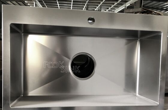 Popular estilo coreano Top Mount Sink 860x520mm Lavatórios de cozinha em relevo com buraco de drenagem de 185mm Honeycomb Nano Sink Resistente a arranhões Ss304 Lavatório de aço inoxidável para apartamento