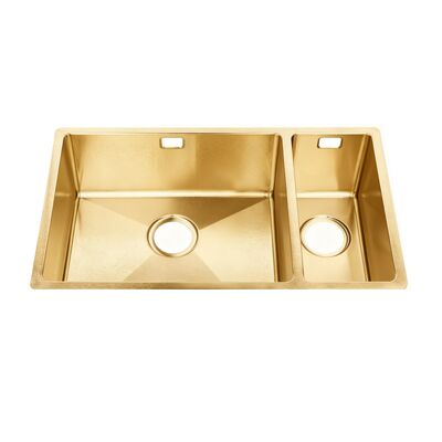 Novo Design 16/18 Gauge 29'X20'Inch Double Bowl Cuisine Lavatórios de aço inoxidável Pvd Golden Sink Basins Smart Sink Para Apartamento Popular EUA & Canadá Fregadero De Cocina