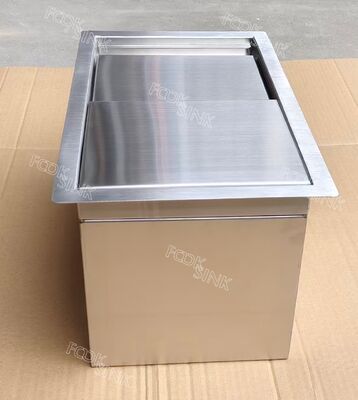 Balde de gelo isolado de alta qualidade com superfície escovada 304 recipiente de caixa de gelo de aço inoxidável caixa de gelo de grande capacidade personalizável