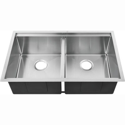 Produção Profissional de Pias de Cozinha de Cuba Simples ou Dupla, Aço Inoxidável Calibre 16, Pias de Cozinha Submontadas, Cuba 33x20 Polegadas, Estação de Trabalho com Ledge, Pia Submontada com 10 Polegadas de Profundidade