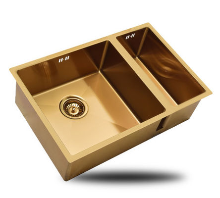 Nano PVD Gold Undermount Stainless Steel Kitchen Sink Without Faucet